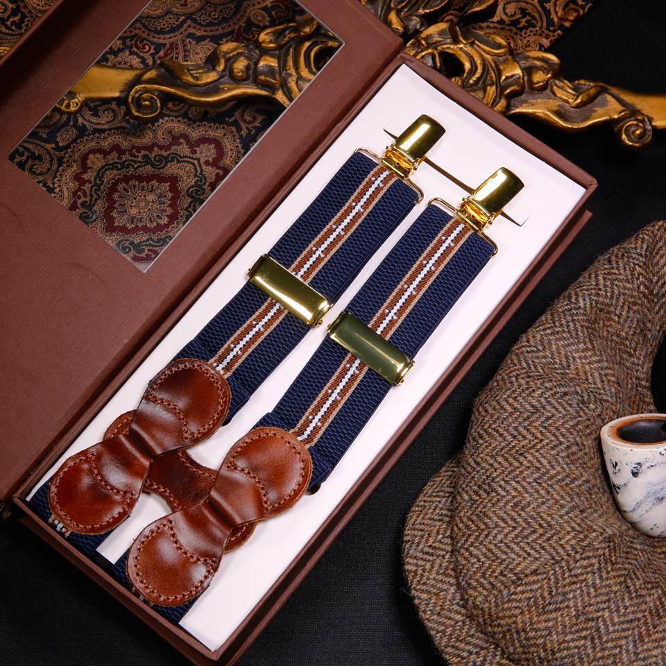 Men’s X Back Suspenders Adjustable Elastic Braces for Pants Heavy Duty Trouser Suspenders