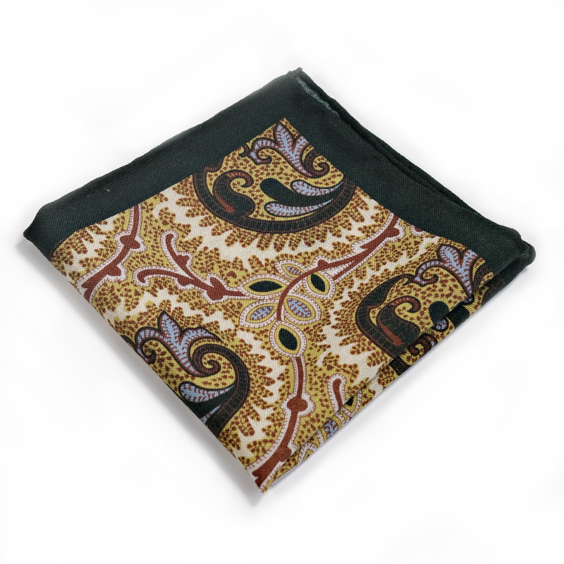 Men Vintage Plaid Wool Pocket Square Manufacturer OEM Custom Design Pocket Handkerchief Optimized Craft To Reduce Creasing Bulk Fast Shipment